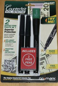 Dri Mark Counterfeit Dual Detector Smart Money Pen +UV Light Includes Bonus Pens