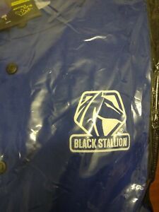 Black Stallion FRB9-30C Hybrid FR Cotton Cowhide Welding Jacket Blue Large