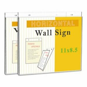 Universal Wall Mount Sign Holder, 11&#034; x 8 1/2&#034;, Clear (UNV76883)