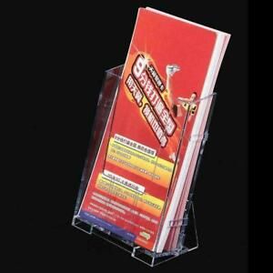 Clear Acrylic Business Card Holder Brochure Desk Stand SAL\ Pamphlet J9B6