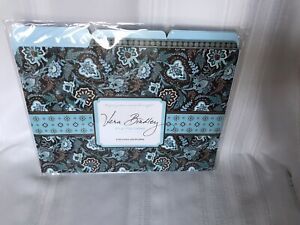 Vera Bradley Java Blue New Set of 9 File Folders/28 Labels Rare RETIRED HTF!
