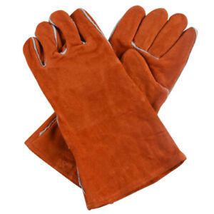 14 inch Welding Gloves - Heat &amp; Wear Resistant Lined Leather and Fireproof