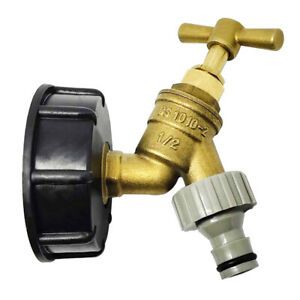 Tote Tank Water Tap Valve Connector Coarse Thread 1/2&#039;&#039; Outlet Replacement
