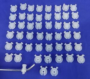 Qty. 50 Squeezable Inventory Control Clip Clear Wire Hook Fits 0.120&#034; to 0.177&#034;