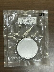 Nickel/Titanium (10/90), 2&#034; diameter x 0.250&#034; thick, with keeper
