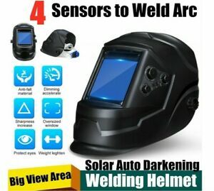 Auto Darkening Welding Helmet Solar Power Big View Sensor Mask Helmet Welder Cap