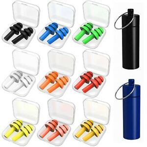 Earplugs for Sleeping, 9 Pairs Silicone Ear Plugs for Swimming with Aluminum ...