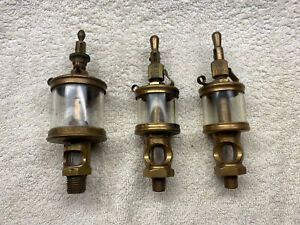 Lunkenheimer SENTINEL BRASS Oiler Hit Miss Gas Engine Antique Lot Of 3