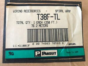 New Panduit - T38F-TL - Spiral Wrap .38in x 250ft Poly Color Natural New Old Stk