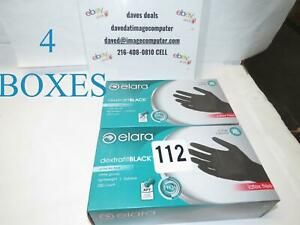 4 BX ELARA DEXTRAFIT NITRILE BLACK PF GLOVES X-LARGE FND204BK FOODSERVICE 200/bx