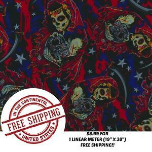 HYDROGRAPHIC WATER TRANSFER HYDRO DIP FILM RED, WHITE &amp; DEAD HEAD 1M (19&#034;X38&#034;)