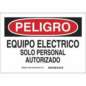 BRADY 38199 Sign, Safety, 7X10&#034;, Red/Blk/Wht, Thickness: 0.035&#034;