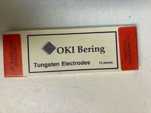 OKI Bering  2 % Thoria Tungsten  Welding Electrodes 1/8&#034; dia. x  7&#034; L, 10 Pcs.