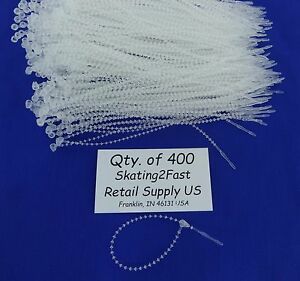 400 Clear 5&#034; Adjustable Security Loop Tagging Fasteners Lock Pin Tag Cable Tie