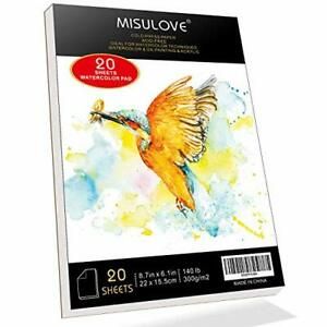 MISULOVE 6.1X8.7&#034; Watercolor Paper Pad Cold-Pressed Acid-Free Ideal for Water...