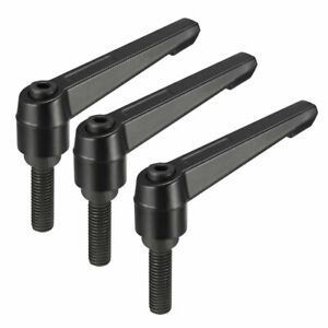 M10 x 30mm Thread Push Button Ratchet Level Adjustable Handle Male Stud 3pcs