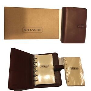 Vintage Coach Leather Address Book Planner Notepad 1992 Red Burgundy - Box