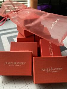 Lot Of James Avery Jewelry Gift Boxes, 10 Jewelry And 1 Organza Bag, Gift Box
