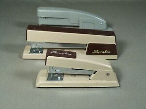 3 Vintage Swingline Stapler lot  Mid Century modern,