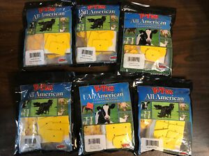 Lot Of 6 NEW Y-Tex Ear Tags Blank Swine Star Yellow 25 ct Bags 5713 150 Total