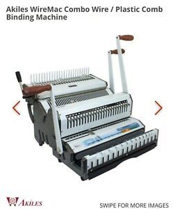 Akiles WireMac Combo 2:1 Binding Machine &amp; Punch 2:1 Wire &amp; Plastic