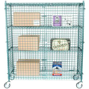 18&#034;x60&#034;x69&#034; NSF Mobile Green Wire Security Cage Kit Kegs Meat Lockable Storage