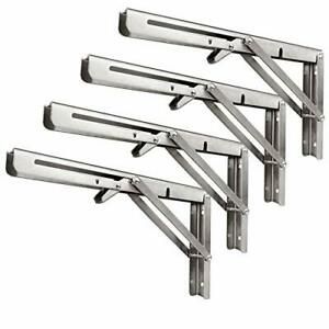 Folding Shelf Brackets Adjustable L Bracket 12 Inch - Heavy Duty Floating Wal...