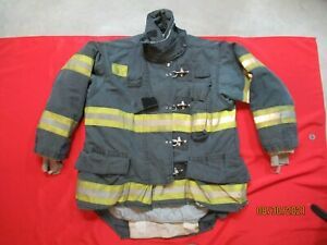 Morning Pride Fire Fighter Turnout JACKET 48 X 36  BLACK BUNKER GEAR COAT TOWING