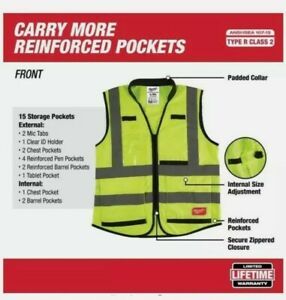 Milwaukee High Visibility Performance Safety Vest Yellow Large/X-Large