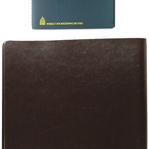 Dome DOM600 Bookkeeping Record Book Weekly 128 Pages 9 x11 Inches, Brown