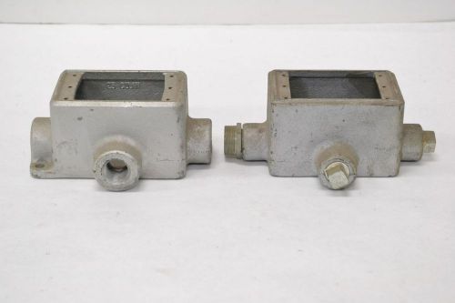 LOT 2 NEW CROUSE HINDS FDX1 1/2IN NPT 4-WAY BOX IRON CONDUIT FITTING B286813