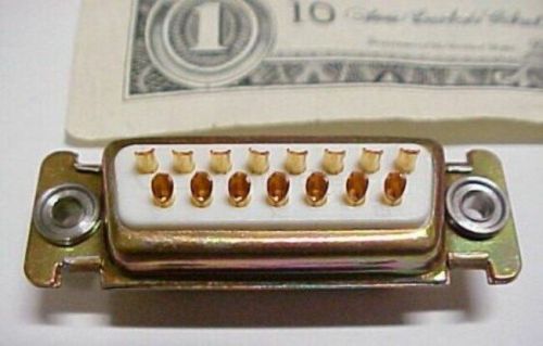 10 Cinch Gold D-Sub Connectors DAY-15S, 15-Pin Mil Spec Solder Cup DAY15S New