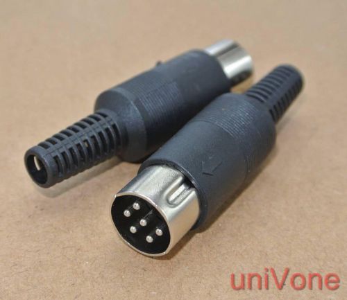 Din plug 6-pole 6pin solder terminal x5pcs for sale
