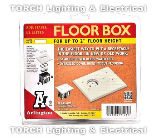 NEW ARLINGTON Non-Metallic Floor Box for up to 2&#034; floor height. FLBA101W