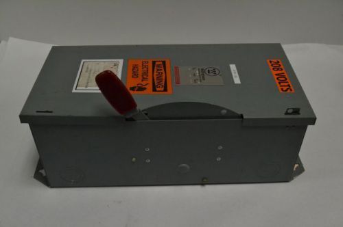 NEW WESTINGHOUSE GFN423N 30HP FUSIBLE 100A 240V-AC 3P DISCONNECT SWITCH B225767