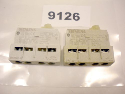 (9126) Lot of 2 Siemens Auxiliary Switch 3RV1901-1E