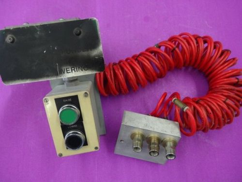 Pneumatic pushbutton, hose, 2 manifolds &amp; mount for sale