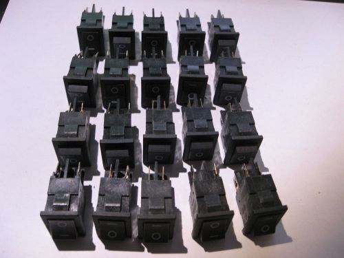 Lot of 20 Rocker Switch DPST 8A 125VAC Panel Mount - Used pulls