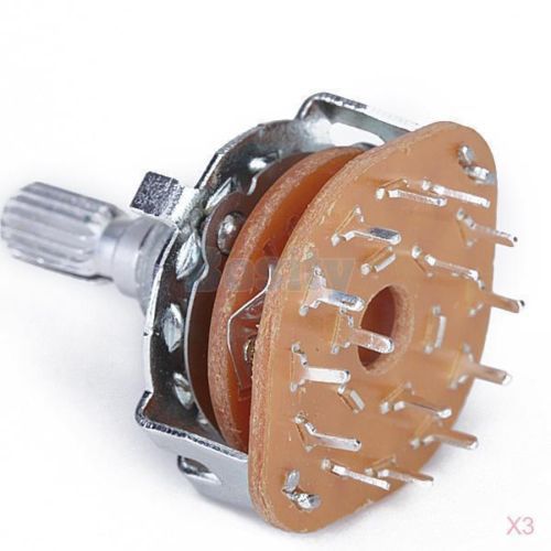 3x 10x 3p4t rotary switch 3 pole 4 position non-shorting for sale