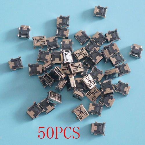 50pcs 5-Pin Female Mini B USB SMD Socket Connector