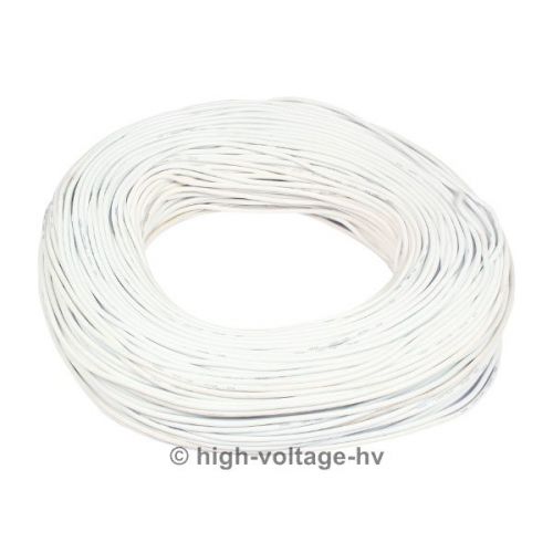 40ft. 15KV DC 17AWG White High Voltage Wire HV Cable Stranded