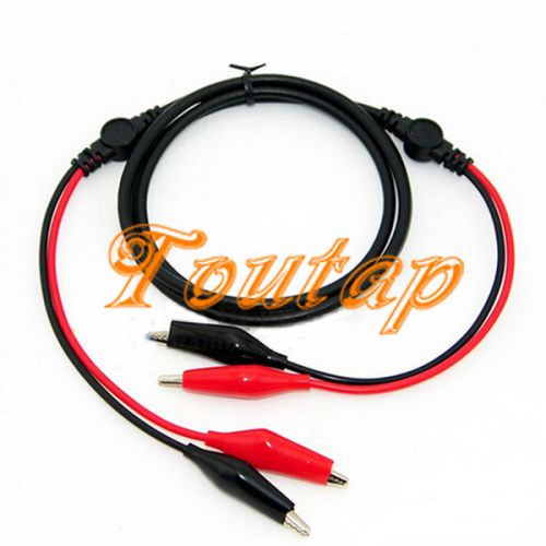 2Sets Double Alligator Test Clips Probes Coaxial Cable Black Red 120cm for DMM