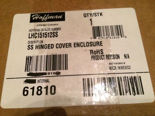 Hoffman Lhc151512Ss New Stainless Steel Enclosure *Factory Seal*