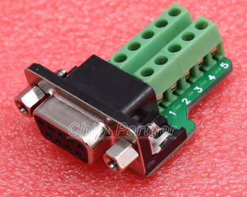9Pin Female Adapter DB9-M9 DB9 Nut Type Connector Terminal Module RS232