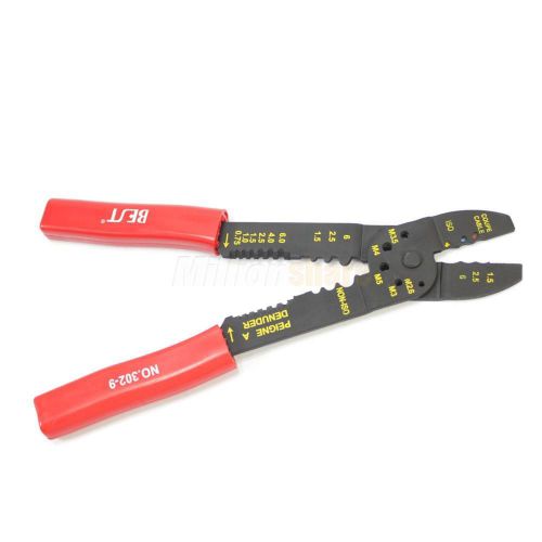 BEST-302-9 Wire Cable Stripper Crimping Cutter Plier Tool