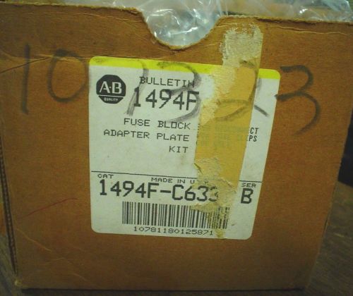 NIB Allen Bradley 1494F-C633 fuse block adapter plate kit -60 day warranty