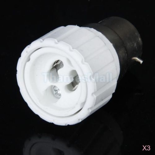 3x 1pc b22 to gu10 socket base converter led halogen cfl light bulb lamp adapter for sale