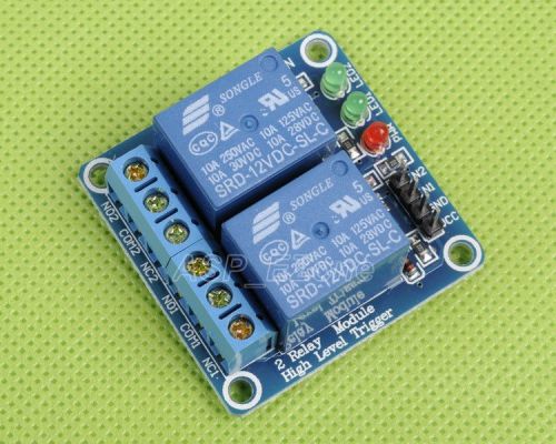 12V 2-Channel Relay Module High Level Triger Relay shield for Arduino Brand New
