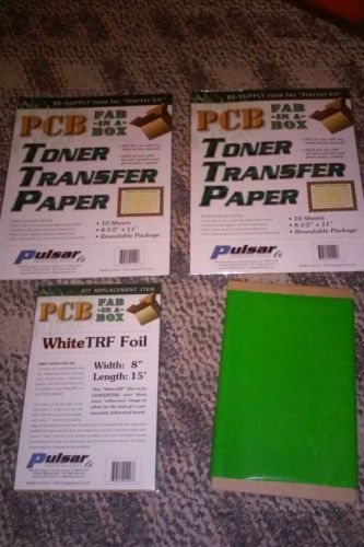 New pulsar lot, wait trf foil replacement kit toner transfer paper resupply item for sale