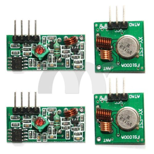 2 sets 315mhz rf transmitter module and receiver link kit for arduino arm mcu wl for sale
